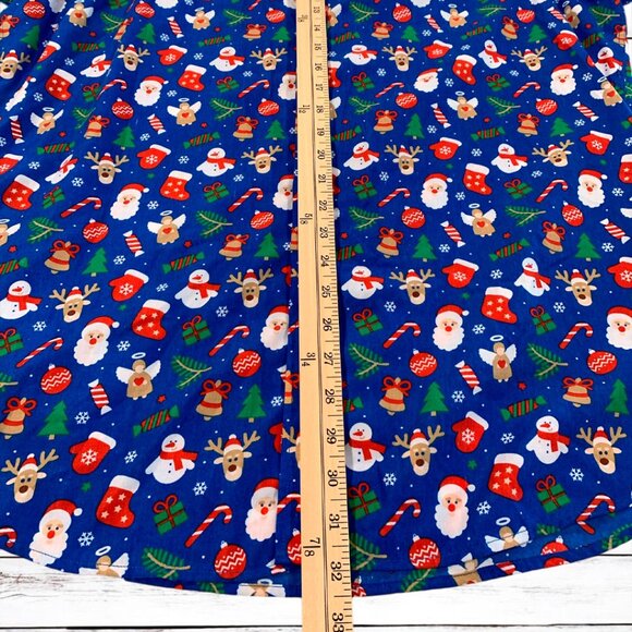 SIMON BANKS XL (17.5) Blue Holiday Christmas Button Front Shirt Men - Picture 11 of 11